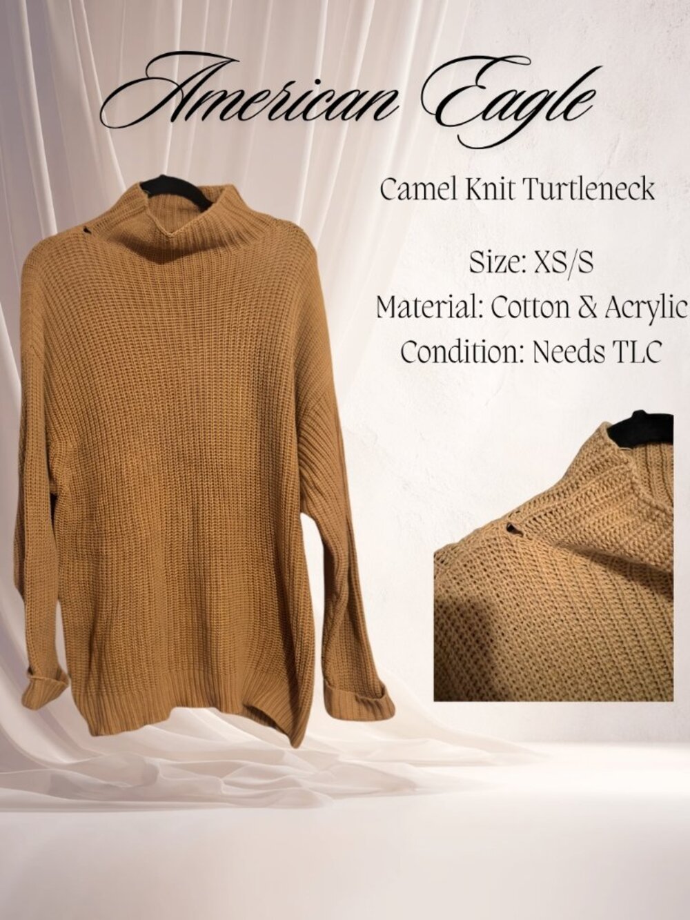 American Eagle Camel Knit Sweater